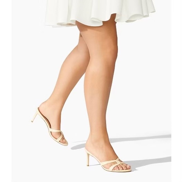 Stuart Weitzman Soiree Sleek 75 Sandal Stiletto Heel Poudre Leather Pumps 8.5 - Picture 7 of 16